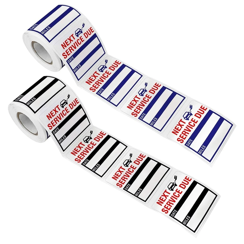 

Oil Change Stickers 300 Pcs 2x2" Service Black Stickers Waterproof 1 Roll