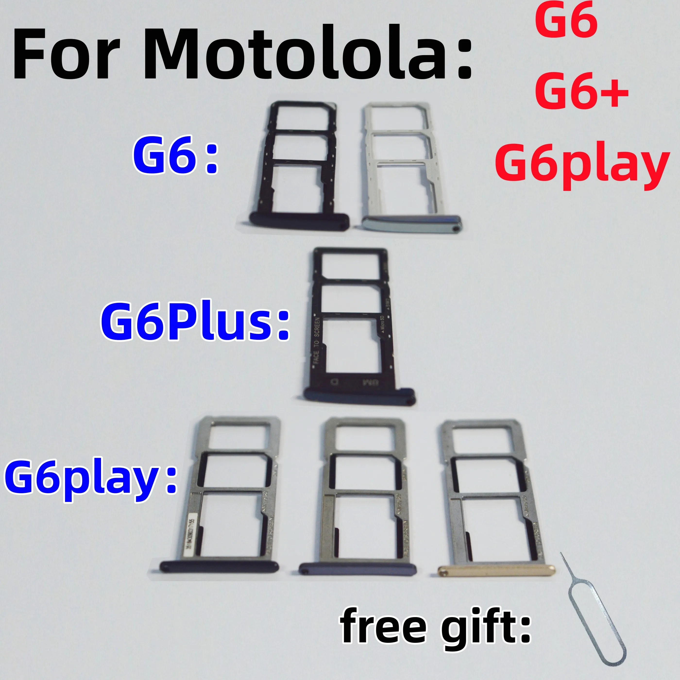 

SD SIM Card Adapter Tray chip slot drawer Holder For Motolola Moto G6 G6Plus G6+ G6Play XT1925-3 XT1926-5 XT1922-4 tray slot