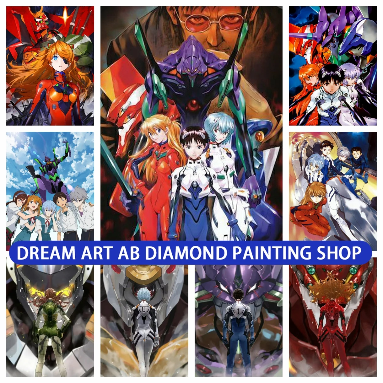 

Japanese Anime EVA Posters AB Diamond Painting Classic Comics Ayanami Rei Asuka Langley Embroidery Cross Stitch Room Decor Gifts