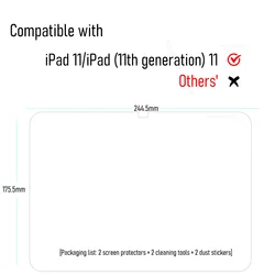 Premium Tempered Glass Screen Protector for iPad - Anti - Scratch HD Film Guard, 2 - Pack (2P - for iPad 11 2025)