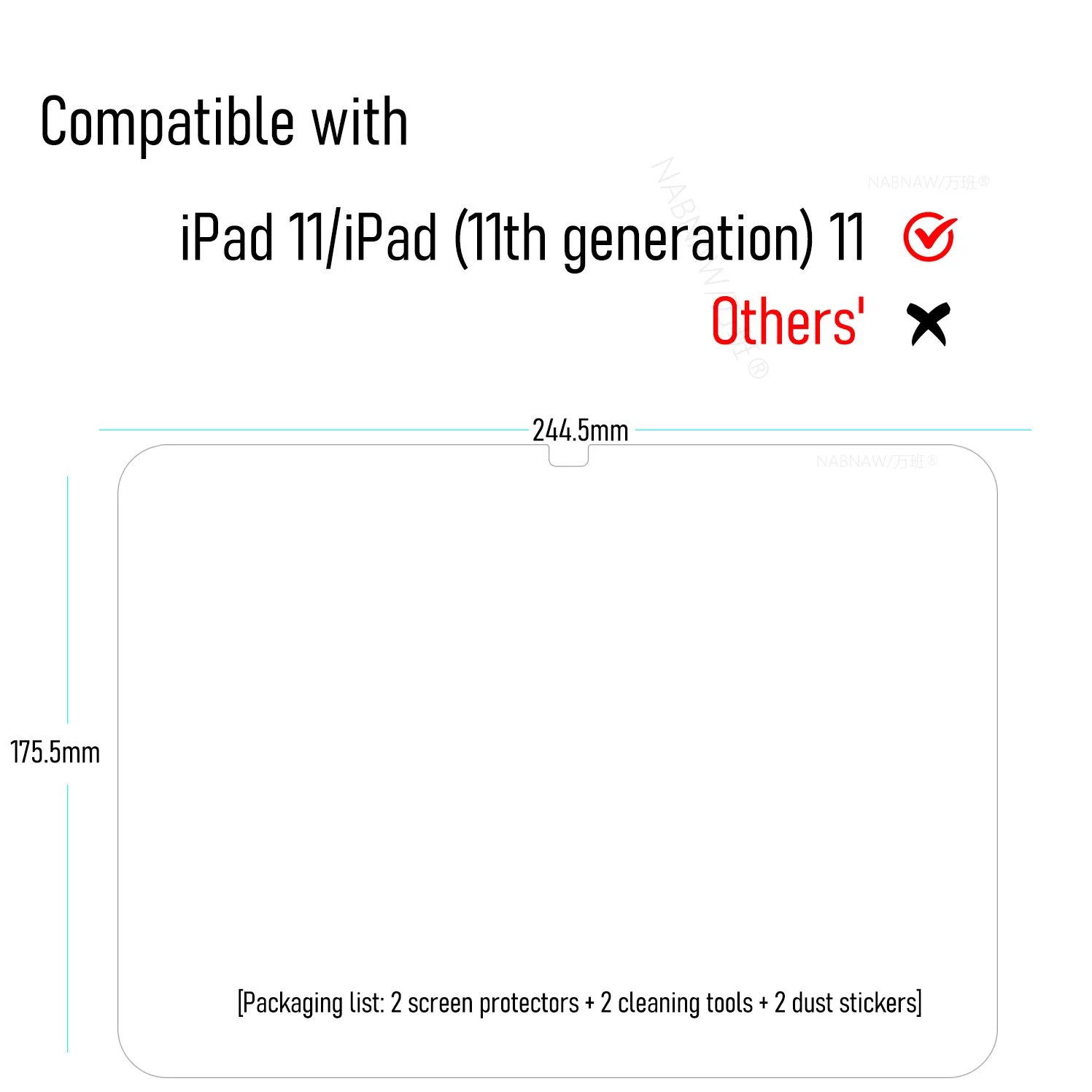 Voor iPad 11 Gehard Glas Voor iPad 2025 11e Generatie Screen Protector iPad 11 inch A16 Film Guard Anti Kras HD 2-Pack