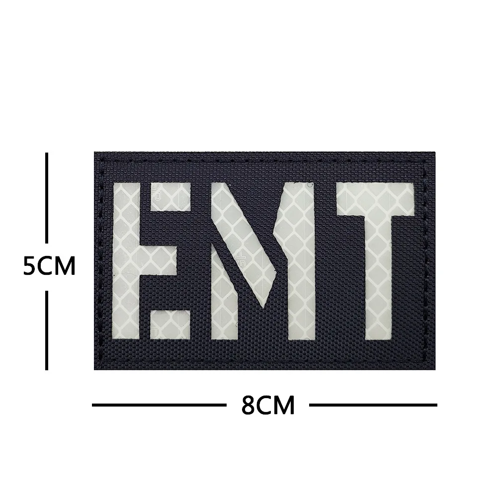 MEDIC 의료 응급 완장 수 놓은 반사 직물 매직 패치 EMT 구조 로고 패치 후크 및 링 군사 패치