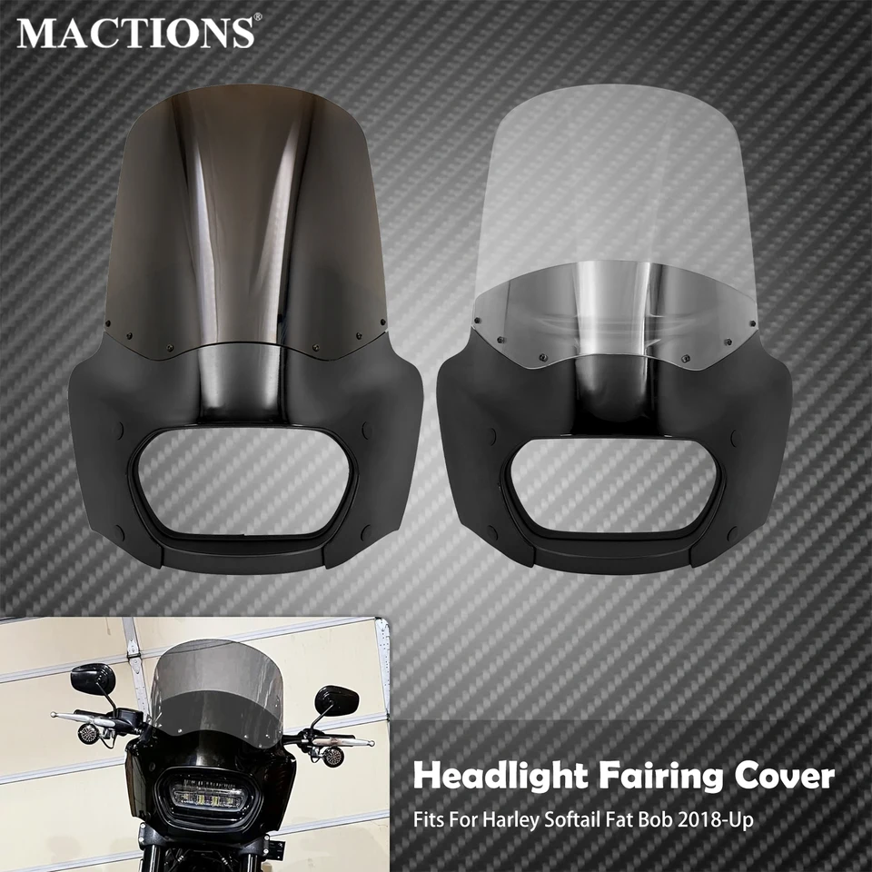 Carénage Phare Avant Avec Pare-brise Pour Harley Low Rider ST 2018 Et Plus - Noir ABS - EWAY - Neuf