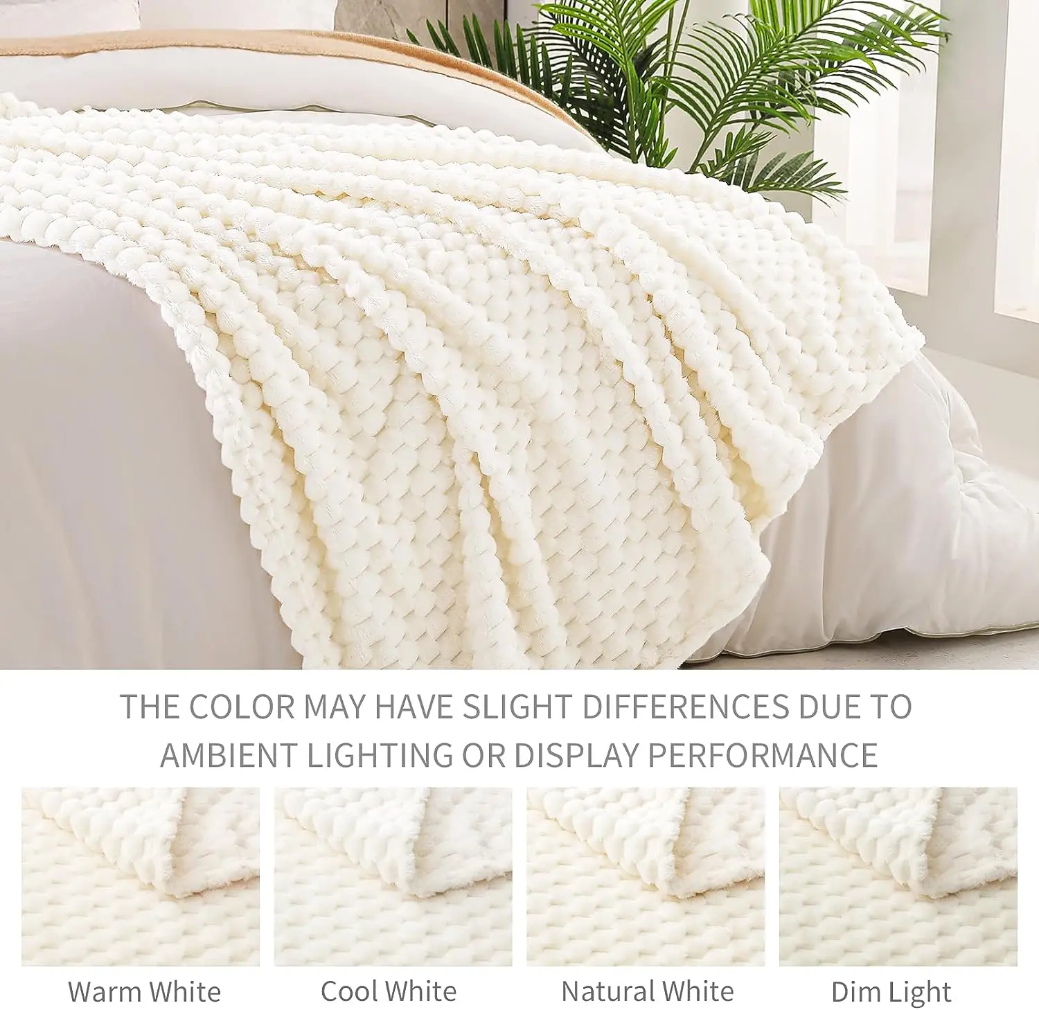 Flannel Fleece Throw Blanket Soft Blanket Beige 3D Imitation Turtle Shell Jacquard Fleece Blanket Decorative Fuzzy Cozy Throw 4