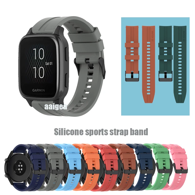 Cinturino In Silicone Da 20Mm 22Mm Per Garmin Vivoactive 4 3 / 245 645 55 255 / Venu Sq 2 / Venu 3 / Active 5 /Garmin Vivoactive 3 Music