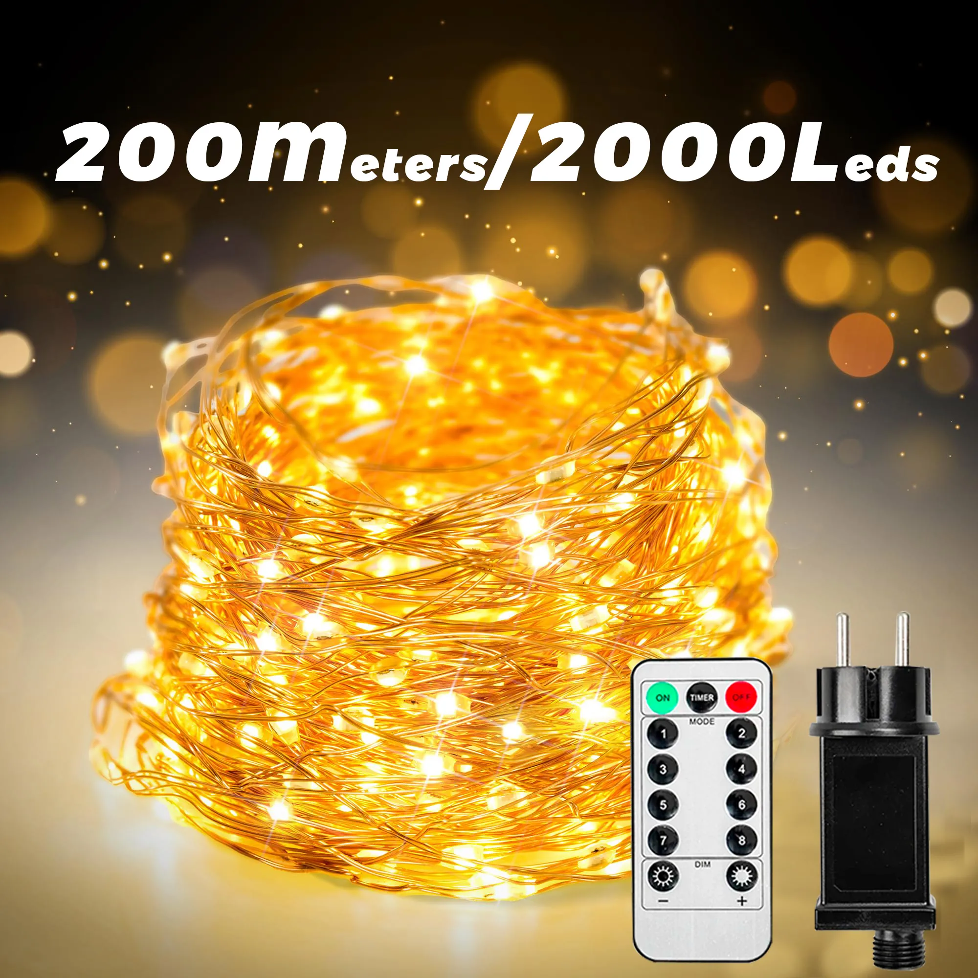 Enchanting 2000 LED Fairy String Lights for Festive Indoor & Outdoor Decoration