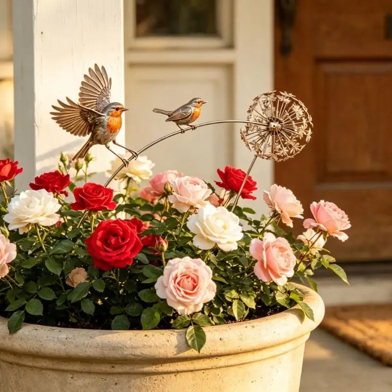 รูปสินค้า Bird Garden Stake 3 Birds ตกแต่งสวน
