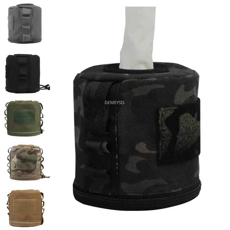 Molle Tissue Case Tactical Paintball CS Wargame Portable Roll Paper Storage Bags Camping Toilet Paper Storage Holder