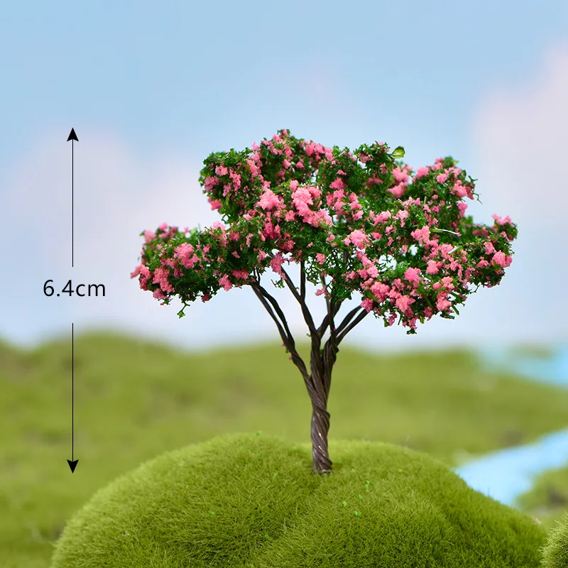 1 Pcs Garden Cute Mini Sakura Miniatures Simulation Trees Plastic Garden  Figurines Microlandscape Setting Willow