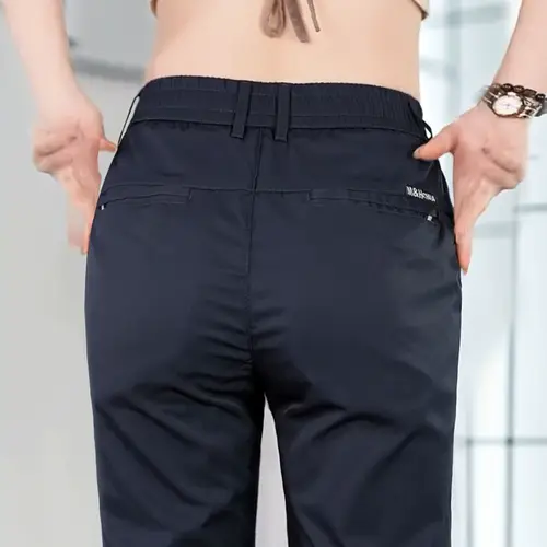 2026 Men's Ice Silk Straight Leg Thin Breathable Casual Pants Summer Business Long Trousers Fashionable Versatile Lightweight - Image 6