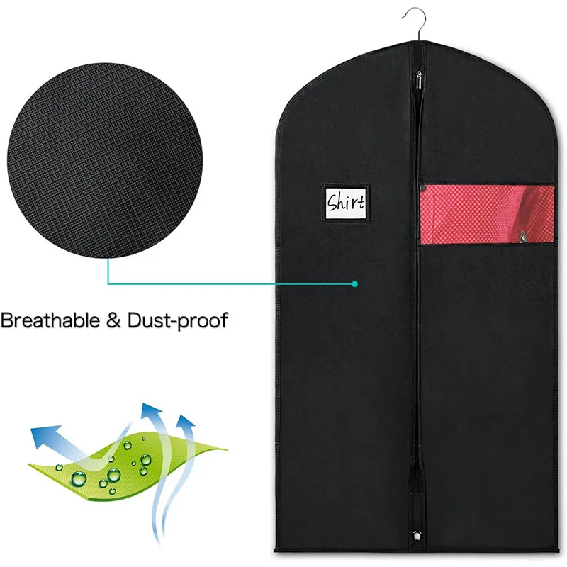 Dustproof Clothing Covers Waterproof Clothes Dust Cover Coat Suit Dress Protector Hanging Garment Bags Closet Organizer - 5