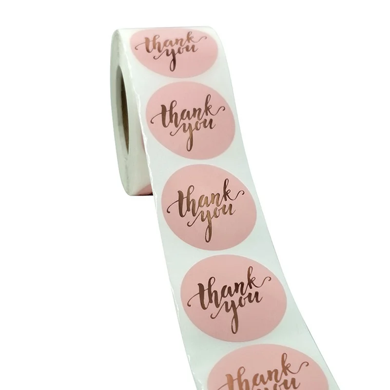 500pcs Kraft Paper Thank You Stickers