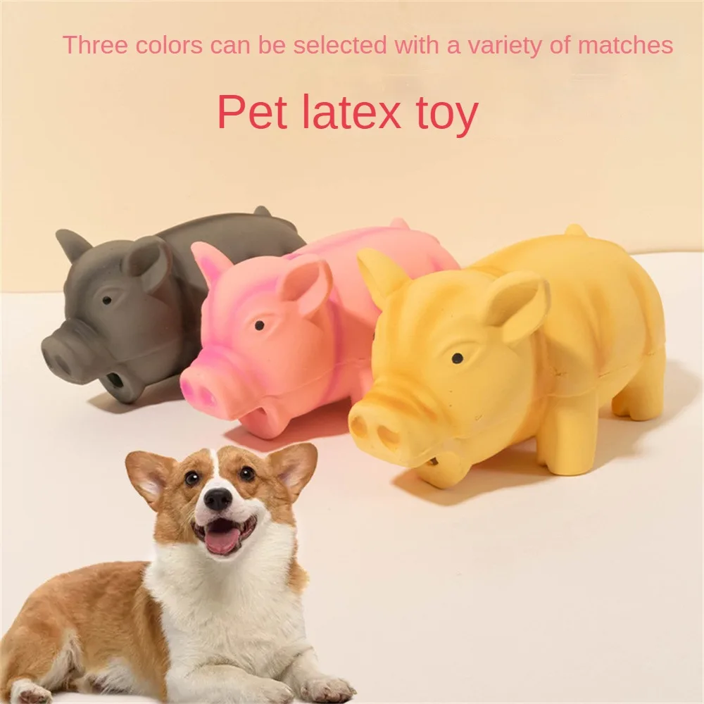 

Pet Toys Pig Latex Bite Teeth Cleaning Squeak Rubber Bite Resistant Tooth Grinding for Dog Toys Chew Training Pets Accessories