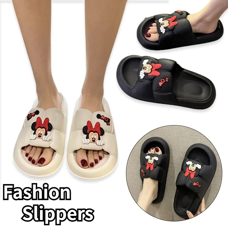 Disney Mickey Mouse Women Slipper Cartoon Outdoor Beach Non-slip