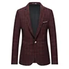 Blazers for Men's Fashion Business Plaid Gentleman Trend British Style Casual Slimming Wedding Work Korean Version Blazer Men 1
