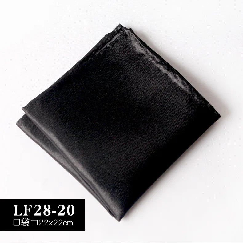 22CM Solid Color Pocket Squre For Men Classic Suit Handkerchief Formal Dress Accessories Black Brown White Chest Towel Hanky