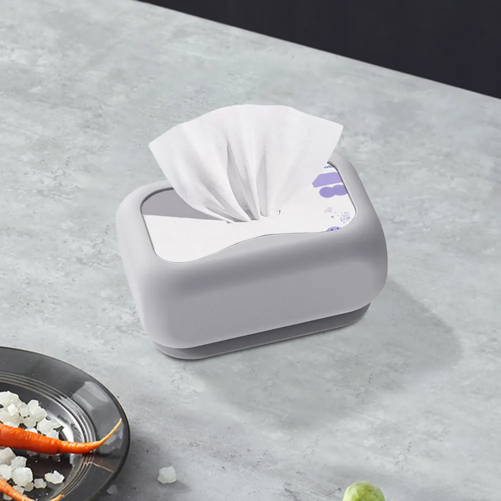 Silicone Tissue Box Holder Dustproof Wall-Mounted Napkin Storage Box Tissues Dispenser for Kitchen Living Room Office Car 5