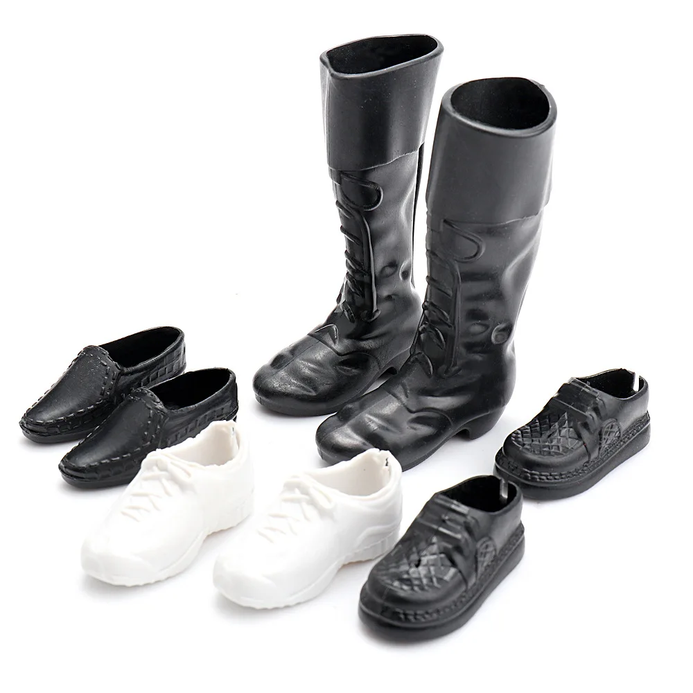 Nk Ufficiale 4 Paia Ken Doll Shoes Doll Boyfriend Ken Man Scarpe Maschili Stivali Neri Accessori Per Bambole