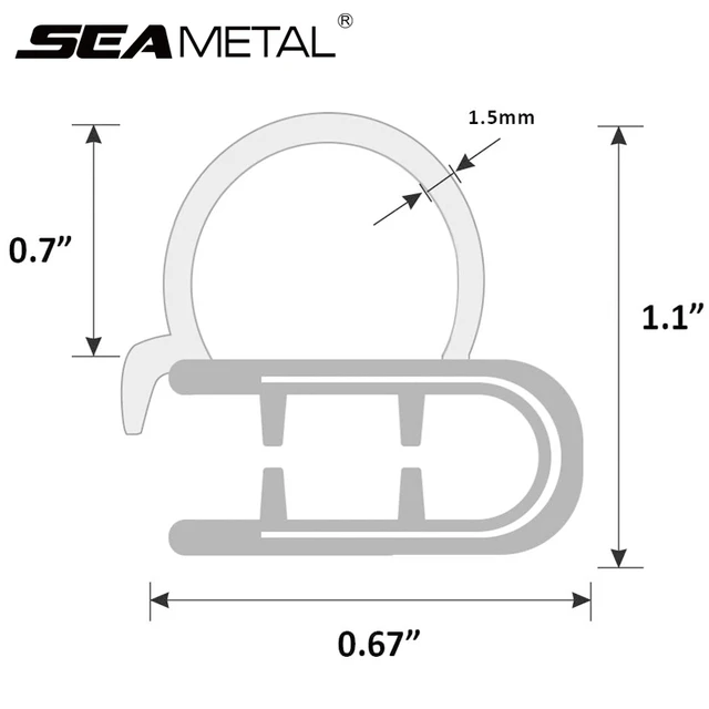 SEAMETAL 5m Auto Tür Gummi Dichtung Streifen Universal Schalldichte  Abdichtung Streifen mit Seite PVC Birne für