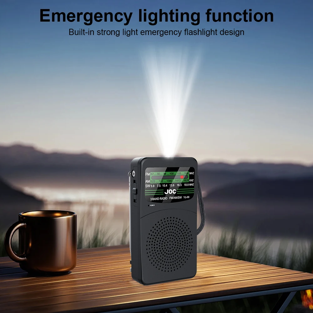 Portable Battery Operated Radio With Speaker Flashlight Emergency Radios SW AM FM Full Band Radio Receiver With Headphone Jack
