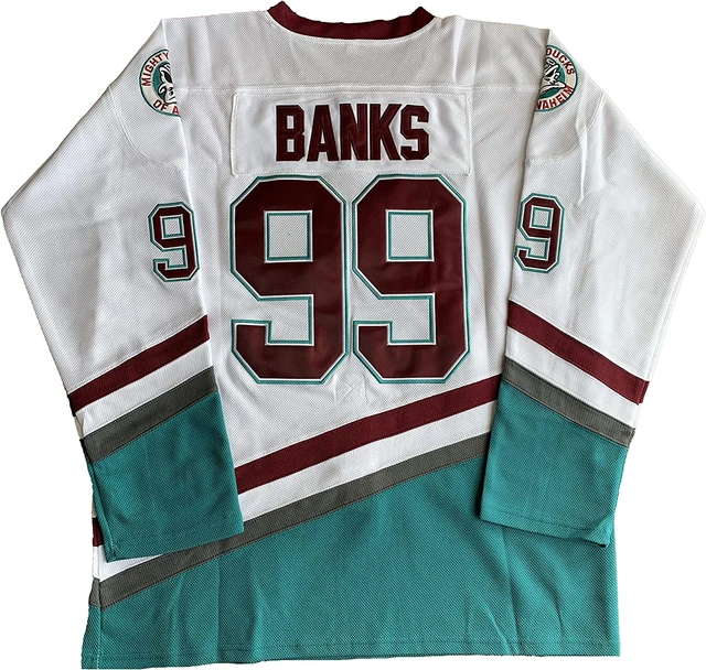 The Mighty Ducks Movie Ice Hockey Jersey Conway 96# Banks 99# Stitched White  Long Sleeve - AliExpress