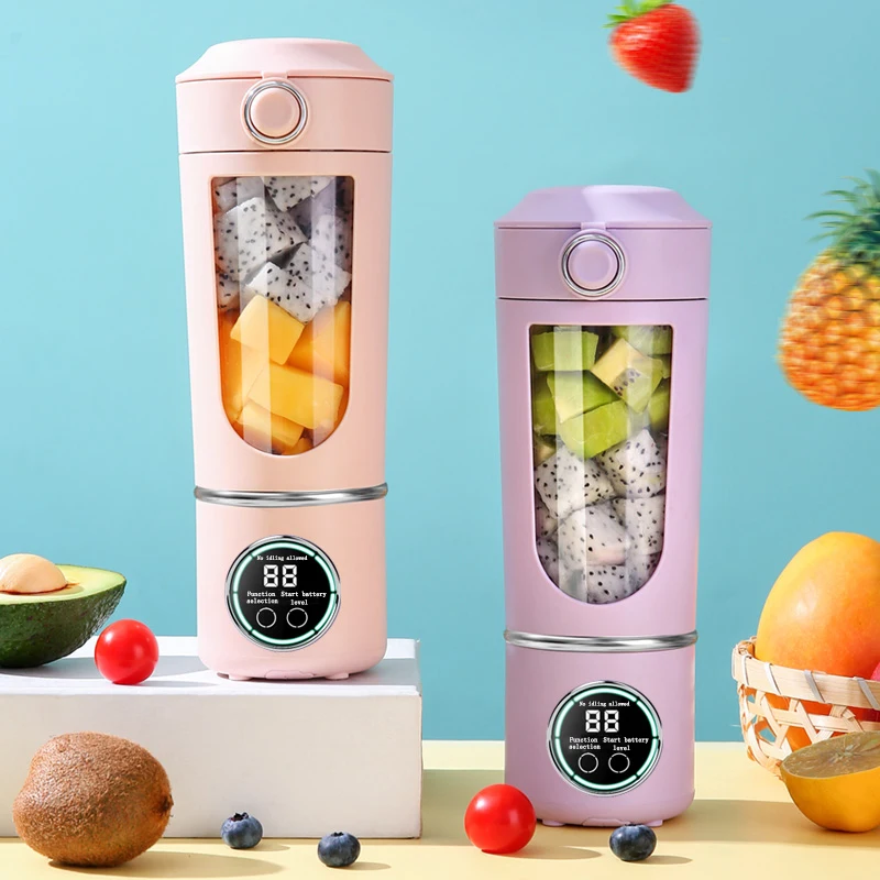 USB Rechargeable Portable Juicer for Juicer Kitchen Helper, Mini Ice Crusher， Portable Mug, Single Cup with Dual Lids 6