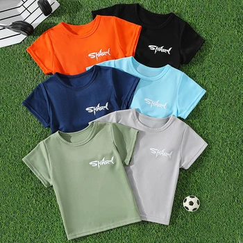 1/2/3 Pezzi Estate Per Bambini Multi-colore Asciugatura Rapida Tuta Sportiva Per Ragazzi Casual T-shirt a maniche corte Per Ragazze che corrono Pantaloncini Carini 1