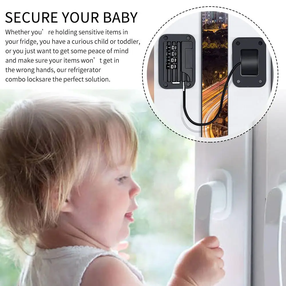 Safety  Protection Cabinet Locks Limit Positioning Combination Lock Window Safety Lock Refrigerator Combination Lock