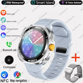Korea Language For Samsung Galaxy Watch 7 Ultra GPS Compass NFC Smart Watch Outdoor Sport AMOLED BT Call  Galaxy7 Men Smartwatch 8