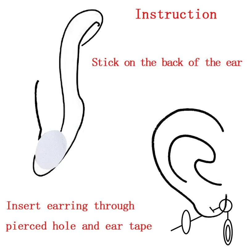 Ear Lift Tape 100pcs Invisible For Ear Lobe Support Care Stretched Torn Lobes Relieve Strain Heavy Earring