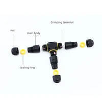 IP68 cable waterproof joint waterproof connector three-way branching device T-type outdoor rainproof wiring terminal LED wiring - Image 2