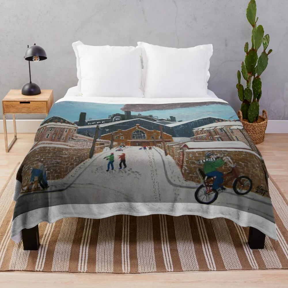 

Consett, Steelworks, Snow Throw Blanket christmas decoration Plush Designers bed plaid Blankets
