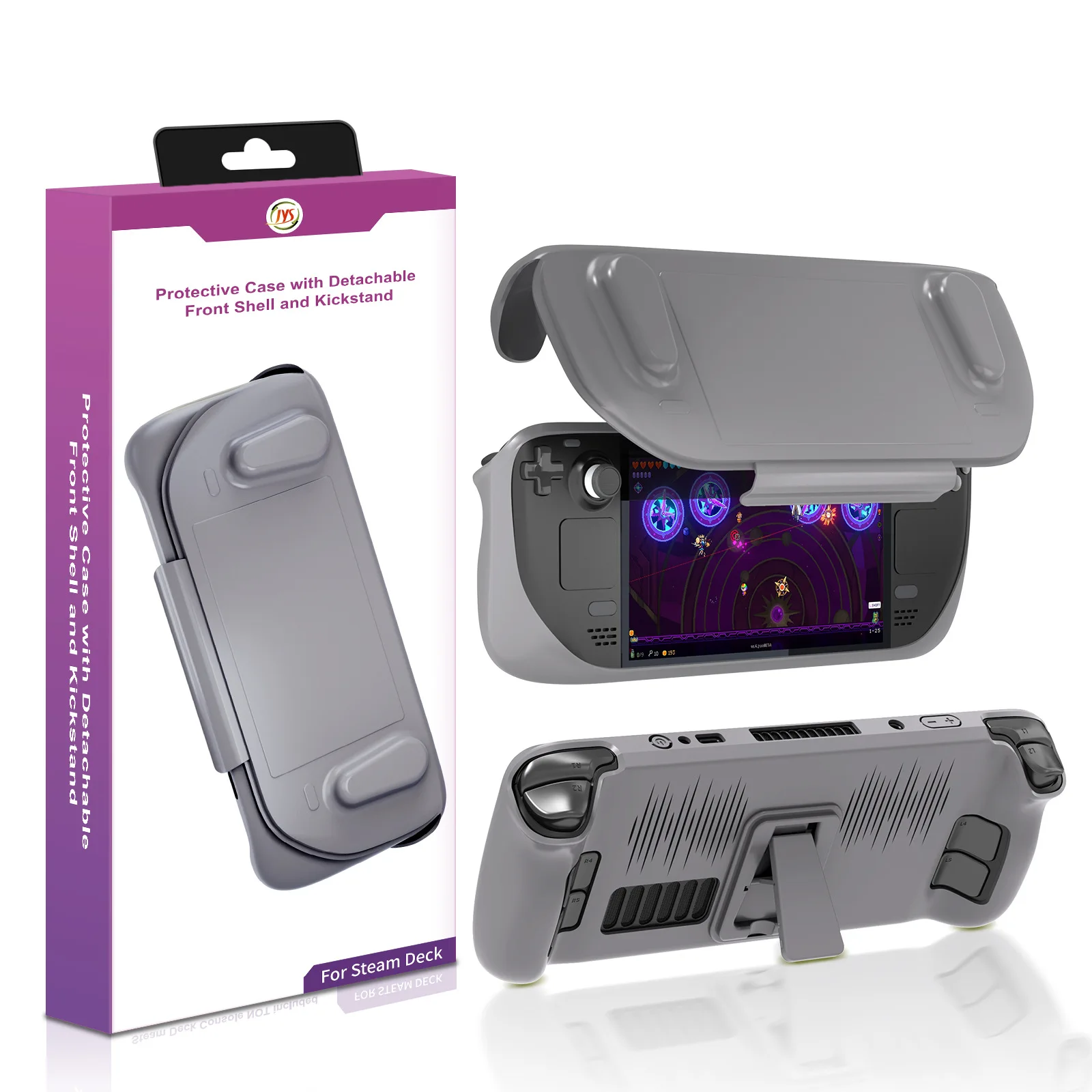 JYS-SD012 Steam deck host with bracket, full package, ultra-thin protective case, removable cover, fall proof and dust-proof p