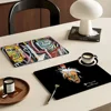 Jean Michel Basquiat Art Graffiti Kitchen Draining Mat Tableware Pad Coffee Dish Drying Mat Placemat Bathroom Kitchen Drain Pad 1