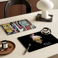 Jean Michel Basquiat Art Graffiti Kitchen Draining Mat Tableware Pad Coffee Dish Drying Mat Placemat Bathroom Kitchen Drain Pad 1