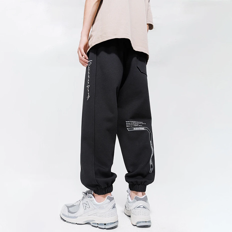 8XL Sweatpants Jogger Pants Men Fashion Casual Solid Color Elastic Waist Sweatpants Trousers Plus Size 8XL