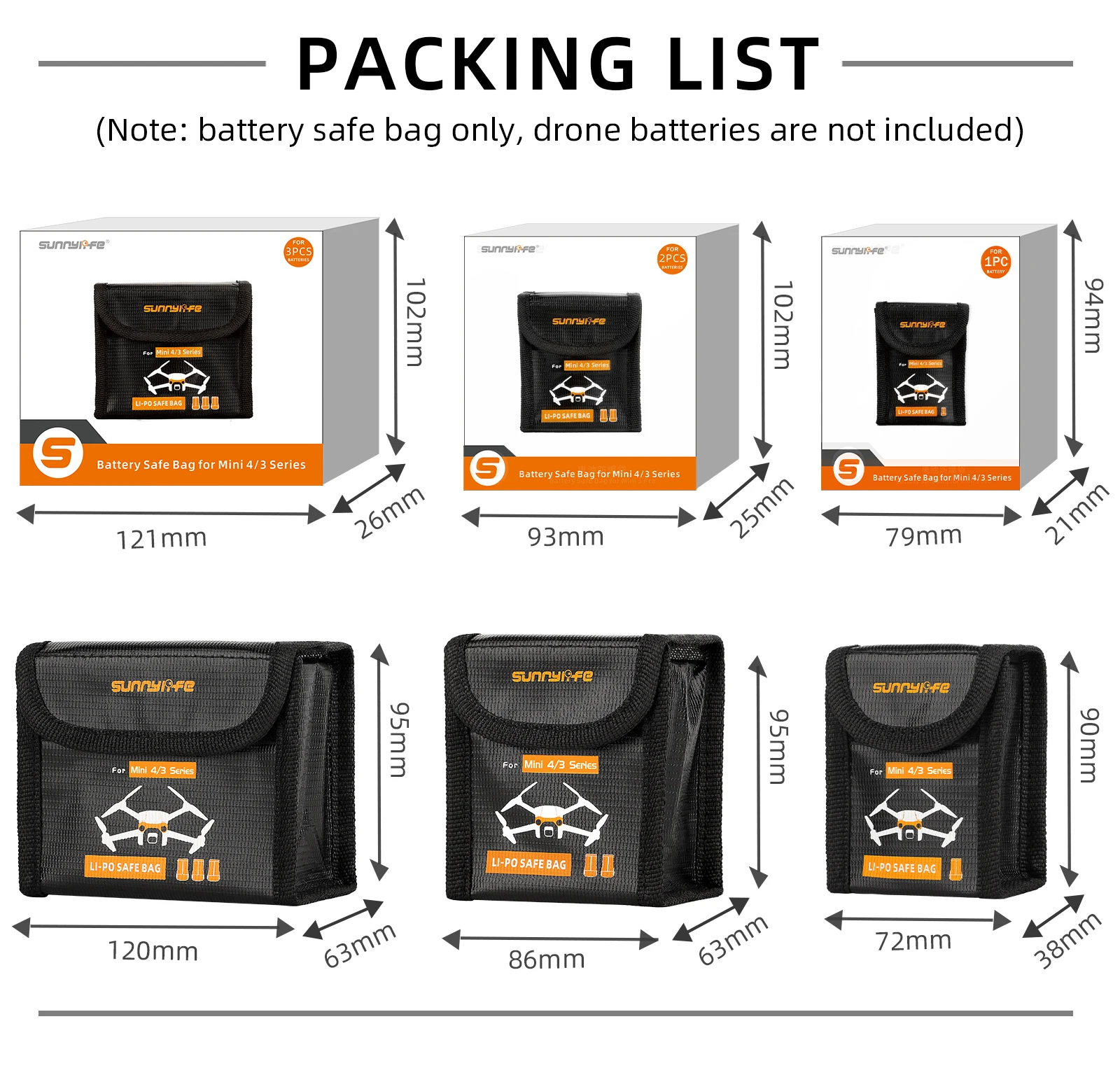 Drone LiPo Battery Safe Bag - Explosion-Proof Protective Storage Case