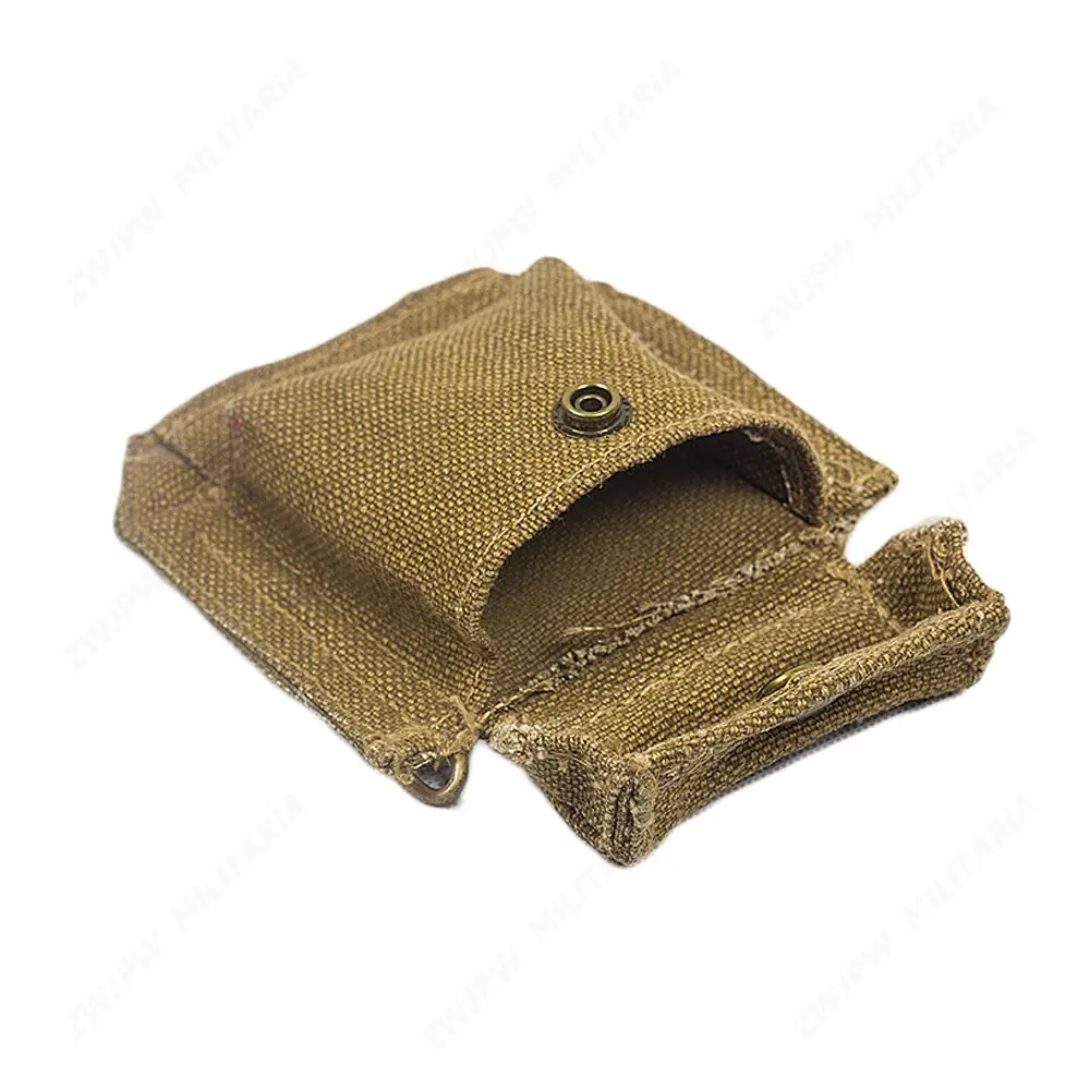 UK ARMY P37 PISTOL AMMO POUCH Compass BAG WWII Khaki REPLICA
