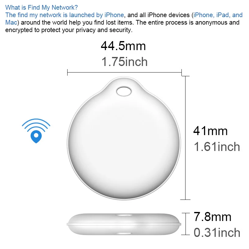 ZLRLMHY For GPS Tracker Earbuds Luggage IOS MFi Finder Anti Loss Security Finder Tracker Apple Smart Tag Find My Key