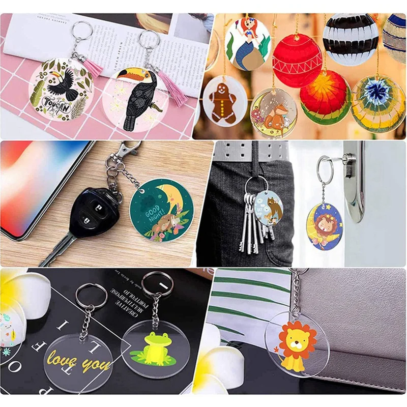 Sublimation Keychain Blanks Set, Keychain Making Kit