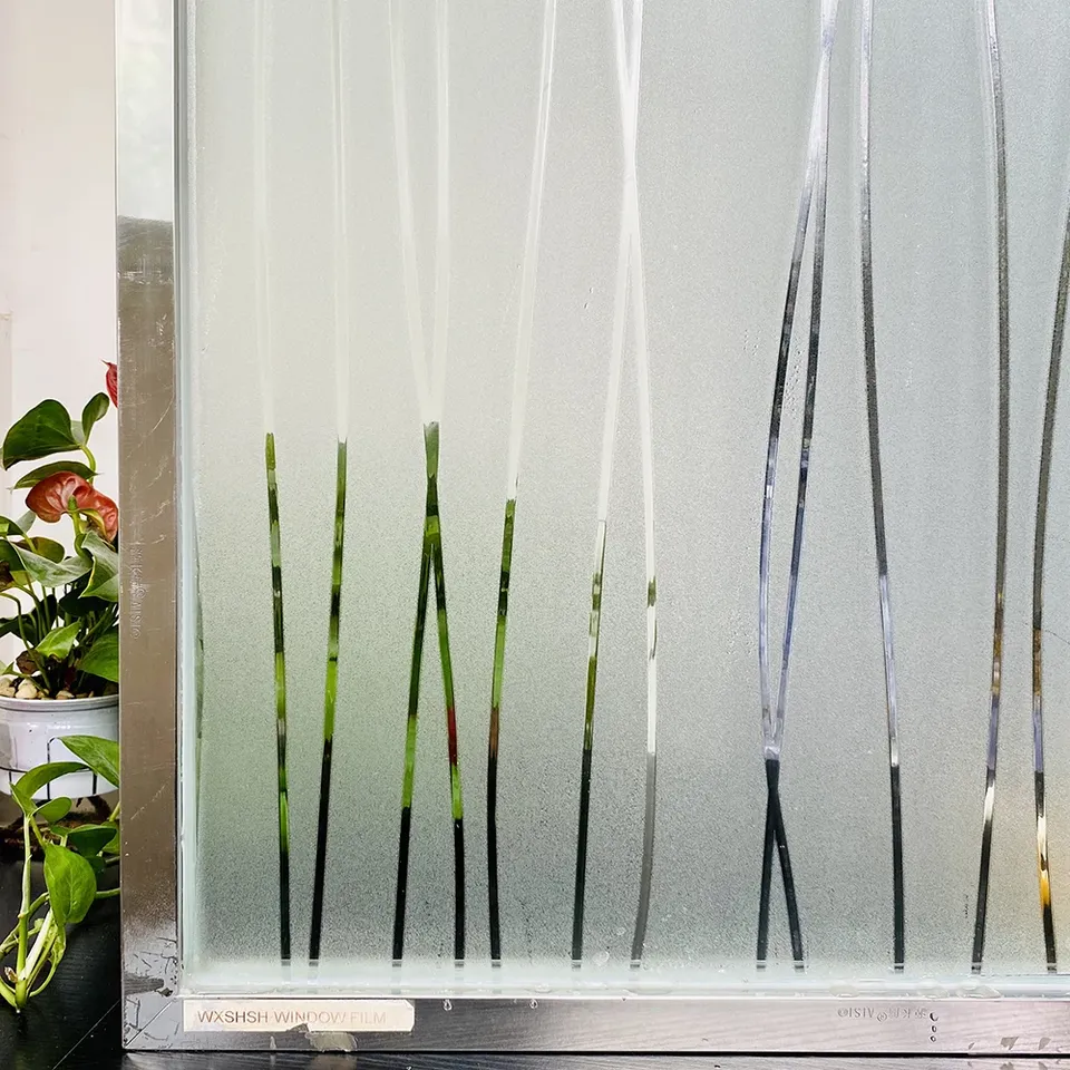 2 Metre Matte Stripe Window Film Stained Glass Decorative Uv Sticker Privacy  Frosted Self Adhesive Film Window Decal for Glass