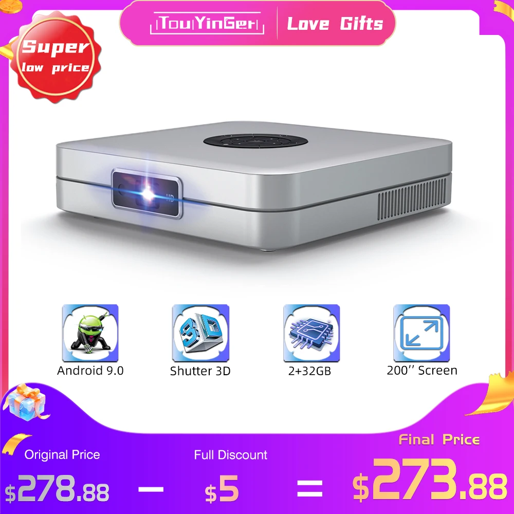 TouYinger-K2-DLP-Bluetooth-Android-beamr-Portable-smart-projector-Video ...