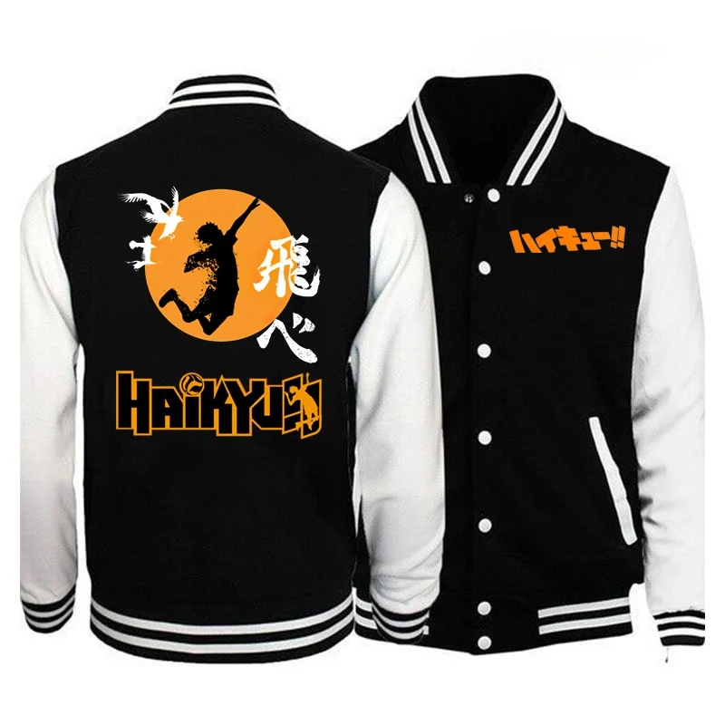 

Anime Haikyuu Baseball Jacket Men and Women Fashion Personality Baseball Jersey Casual Sports Jacket Plus Size Baseball Coat