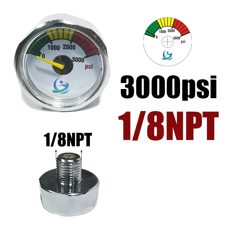 Compact Manometer Pressure Gauge for Compressed Air and Diving Applications