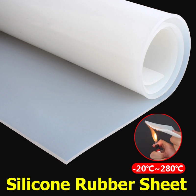 500x500mm White Silicone Rubber Sheet Translucent Silicone Gasket Thick 1/1.5/2/3/4/5/6mm High Temp Resistance No Peculiar Smell