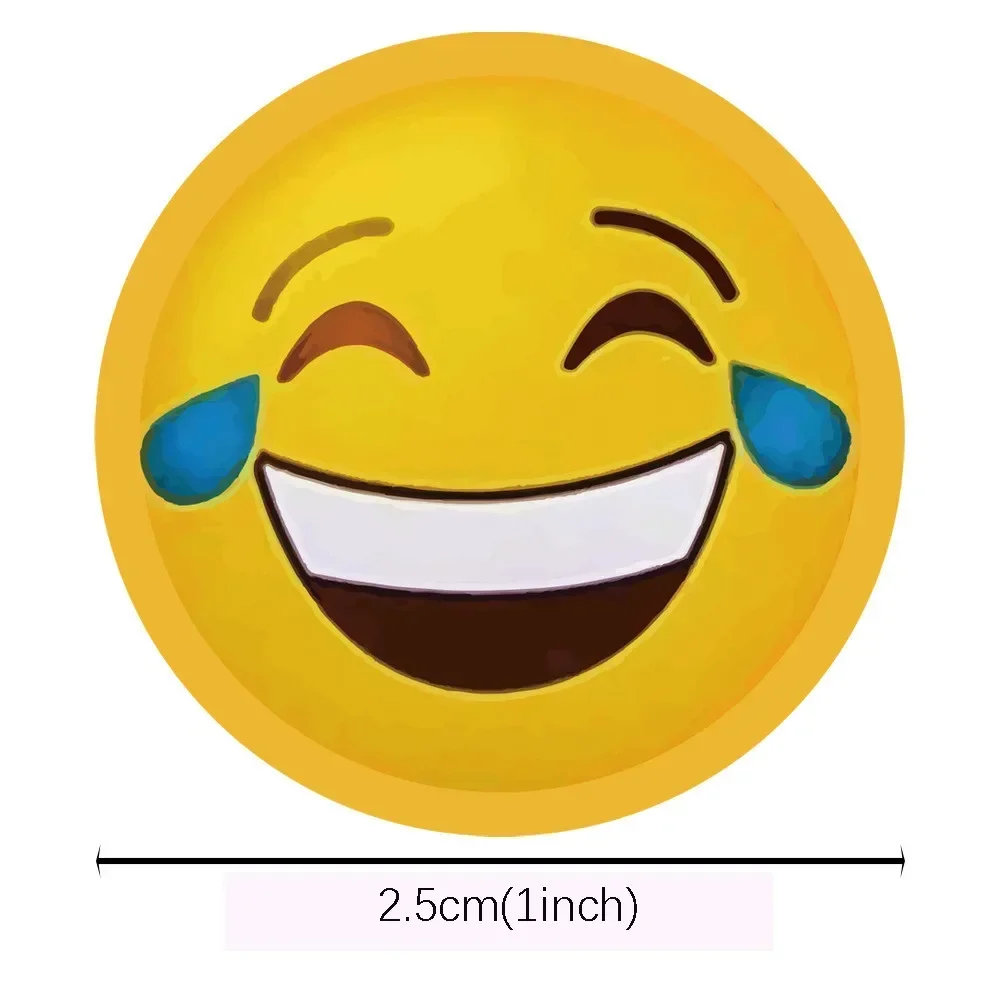 Anime Stickers 500Pcs/Roll Cartoon Funny Smile Face Expression Reward Stickers 8 Designs 2.5cm/1.0in Round for PC Pad Fridge Gift Diy Decor