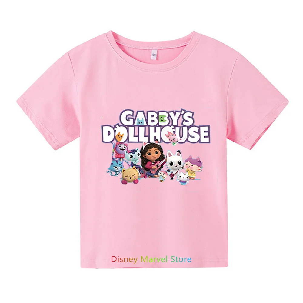 

Girls Clothes Cute Gabbys Doll House Cartoon Kids Funny T-Shirts Baby Boys T shirt Summer Short Sleeve Children Tops