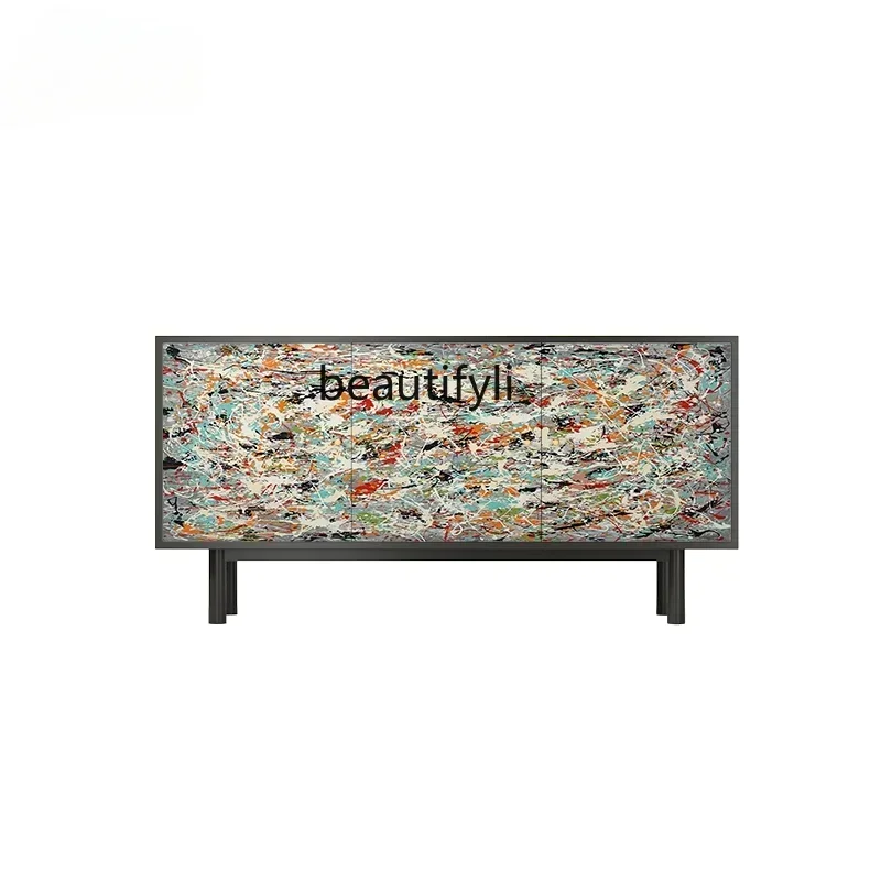 

Light Luxury Solid Wood Cabinet Home Storage Cabinet Living Room Wall Decoration Side Cabinet Sideboard Cabinet