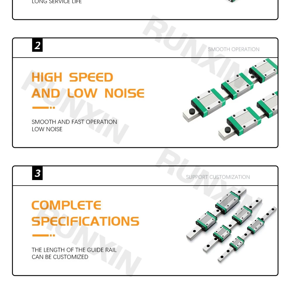 Description Picture 4 of itemRXTNC 1pcs MGN7 MGN9 MGN12 MGN15 L100-1000mm miniature linear rail+1pcs bearing steel MGN linear guide block for 3d printer part