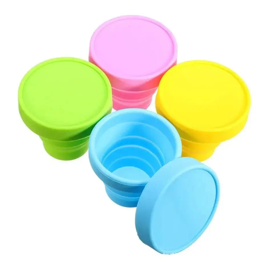 1 Pcs Portable Silicone Telescopic Drinking Collapsible Folding Cup Travel Camping Bathroom Tumblers Water Bottle Outdoor Tool